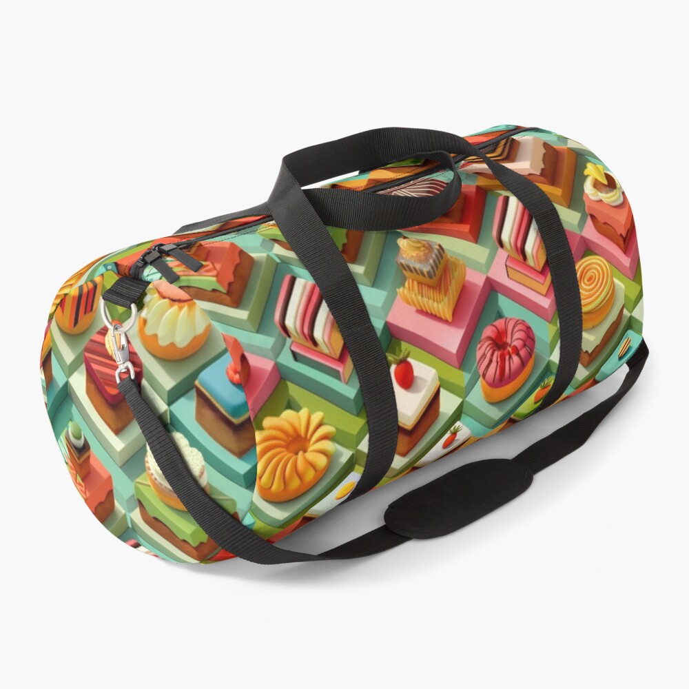 Duffle Bag Delicious Sweet Pastries - Isometric Tasty Treats Duffle Bag