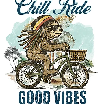 Artwork thumbnail, Rasta Sloth Chill Ride by Nacho Average Designs