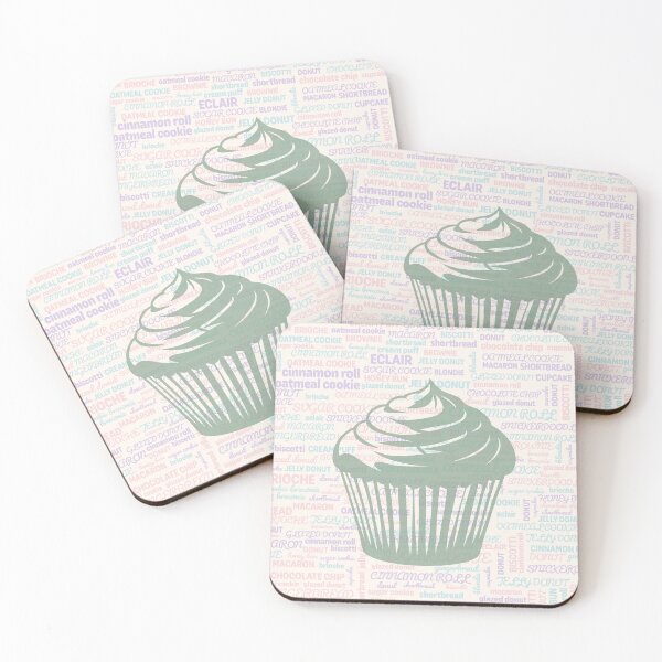 Item preview, Pastel Bakery Word Cloud with Green Muffin – Cute Baker Gift Design designed and sold by Shape & Words.