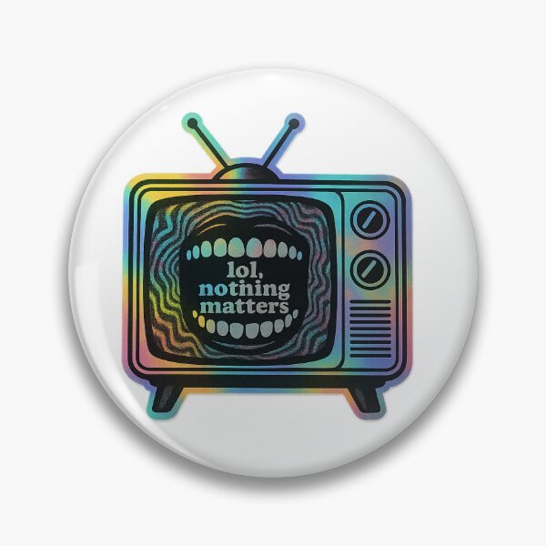 Item preview, LOL Nothing Matters – Retro TV Mouth Sticker designed and sold by Morbidity & Mirth.