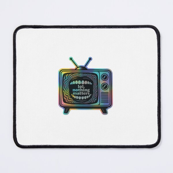 Item preview, LOL Nothing Matters – Retro TV Mouth Sticker designed and sold by Morbidity & Mirth.