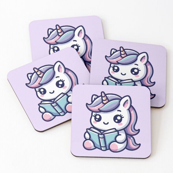 Item preview, Kawaii Reading Unicorn designed and sold by Lisetta Collection.