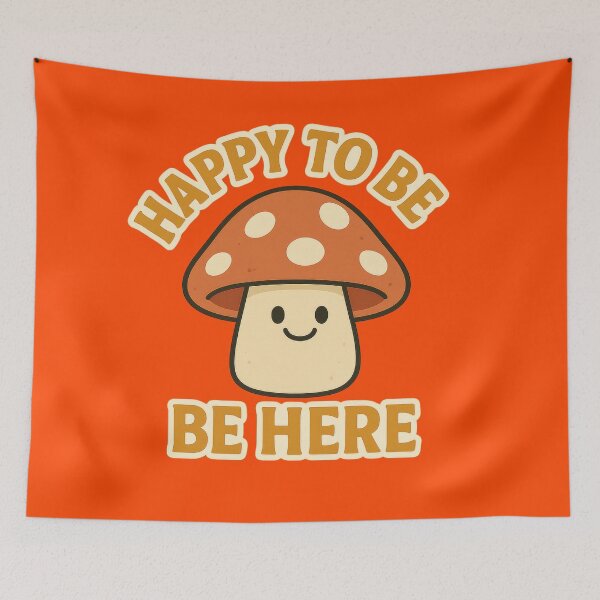 Item preview, Happy To Be Cute Smiling Mushroom designed and sold by ArtComixHaven.