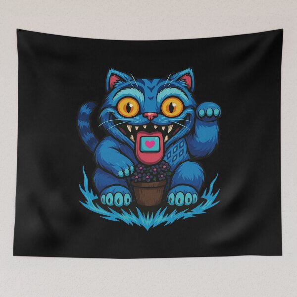 Item preview, Derpy Demon Blue Tiger - Maneki-neko designed and sold by Gautamaa.