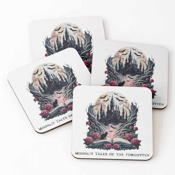 Item preview, Moonlit Tales of the Forgotten – Gothic Vintage Book with Castle, Roses, Black Cat & Moody Sky designed and sold by Compass and a Camera.
