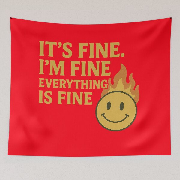 Item preview, Funny Burning Smiley Everything Is Fine designed and sold by ArtComixHaven.