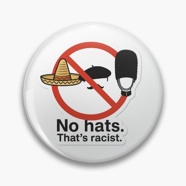 Item preview, No Hats. That’s Racist. — Satirical Anti-Discrimination Design designed and sold by Morbidity & Mirth.