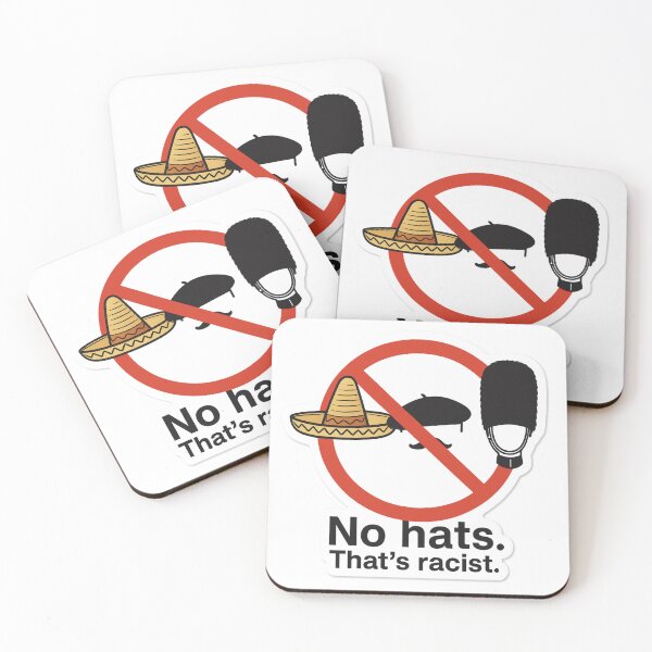 Item preview, No Hats. That’s Racist. — Satirical Anti-Discrimination Design designed and sold by Morbidity & Mirth.