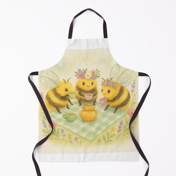 Item preview, Cute Bee Tea Party – Whimsical Bumblebee Picnic with Flowers & Honey Pot designed and sold by Zee's Whimsical Wonders.