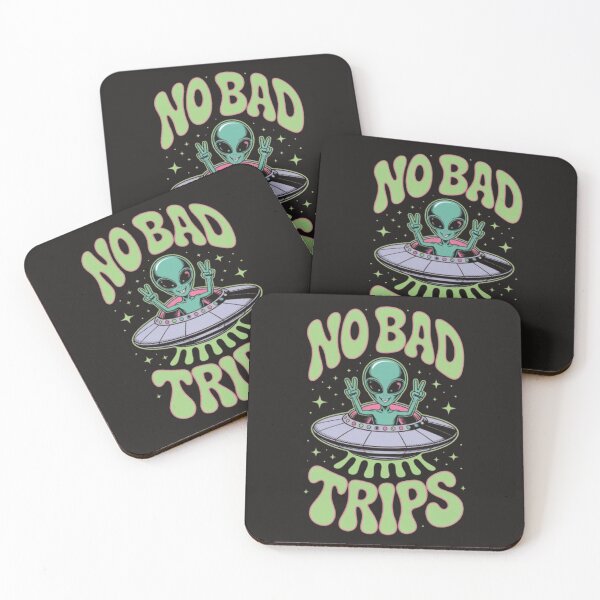 Item preview, No Bad Trips Alien UFO – Psychedelic Space Art for Cosmic Vibes designed and sold by dortmond.