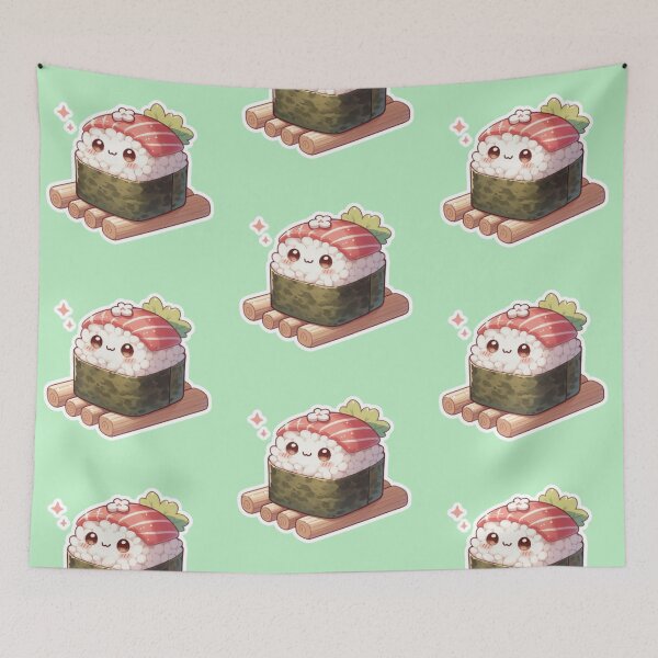 Item preview, Kawaii Sushi Manga Anime – Cute Chibi Japanese Food designed and sold by Sugar Wisdom .