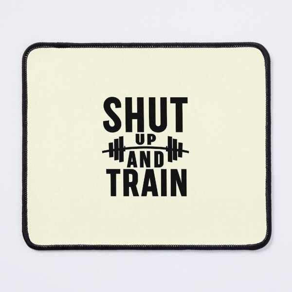 Item preview, Shut Up and Train – bold barbell gym quote, workout motivation, fitness gift for lifters designed and sold by girlstrend.