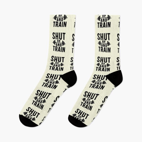 Item preview, Shut Up and Train – bold barbell gym quote, workout motivation, fitness gift for lifters designed and sold by girlstrend.