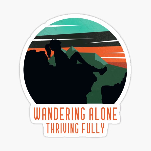 Item preview, Wandering alone, thriving fully (female hiker) designed and sold by stampacreates.
