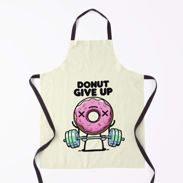 Item preview, Donut Give Up – cute weightlifting donut cartoon, funny gym motivation, fitness gift designed and sold by girlstrend.