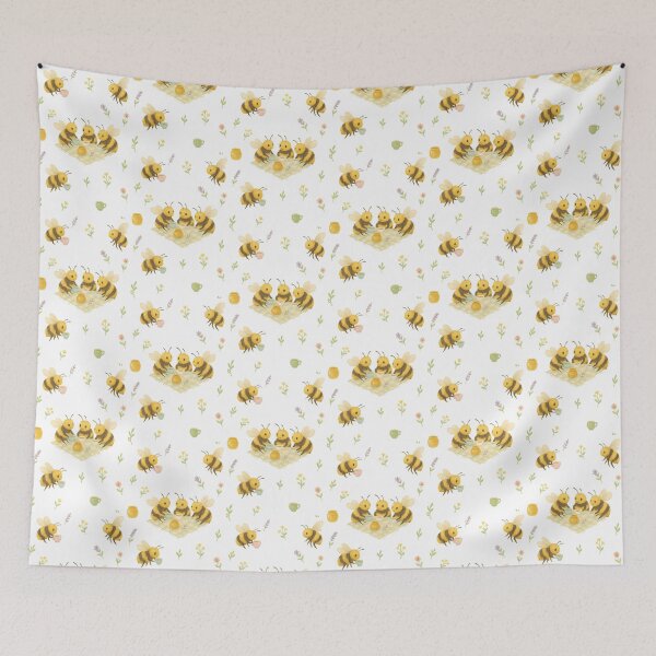 Item preview, Bee Tea Party Pattern – Whimsical Bumblebee & Floral Picnic Seamless Design designed and sold by Zee's Whimsical Wonders.