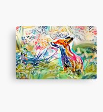 Zen Fox Oil Painting Canvas Print