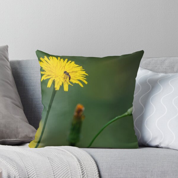 Item preview, Syrphid Fly on bright yellow dandelion designed and sold by lisavonbiela.