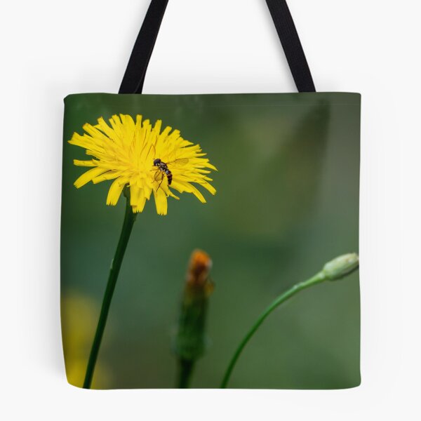 Item preview, Syrphid Fly on bright yellow dandelion designed and sold by lisavonbiela.