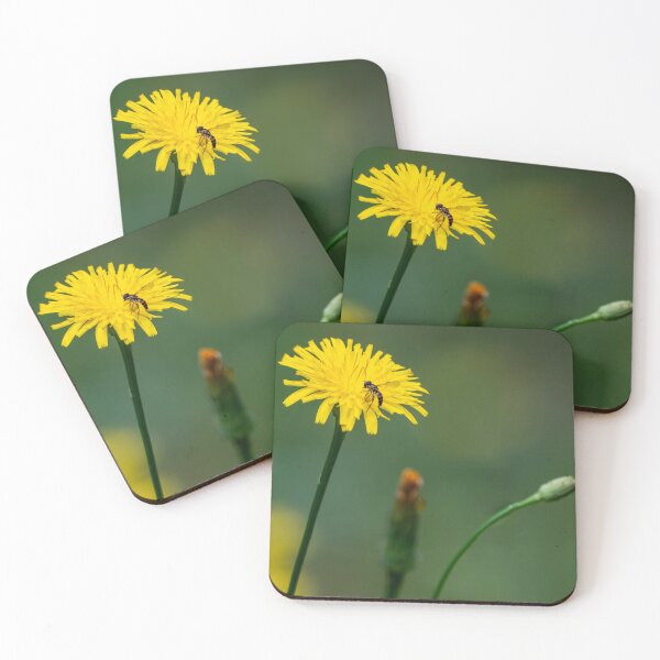 Item preview, Syrphid Fly on bright yellow dandelion designed and sold by lisavonbiela.