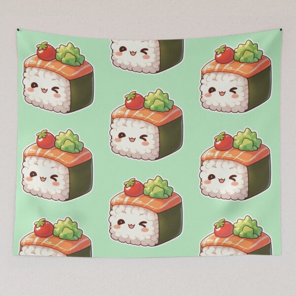 Item preview, Kawaii Sushi Manga Anime – Cute Chibi Japanese Food designed and sold by Sugar Wisdom .