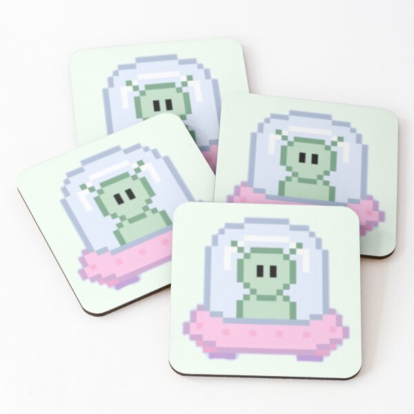 Item preview, Cute Pixel Alien in UFO – Pastel Space Invader  designed and sold by Heavenly-Cloudz.