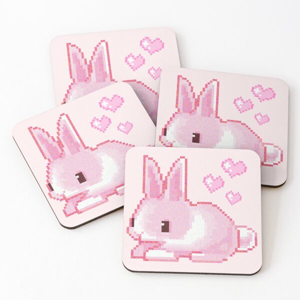Item preview, Kawaii Pink Pixel Bunny – Cute Aesthetic Love  designed and sold by Heavenly-Cloudz.