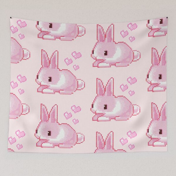 Item preview, Kawaii Pink Pixel Bunny – Cute Aesthetic Love  designed and sold by Heavenly-Cloudz.