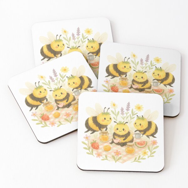 Item preview, Cute Bee Picnic – Whimsical Bumblebee Gathering with Honey, Fruit & Flowers designed and sold by Zee's Whimsical Wonders.