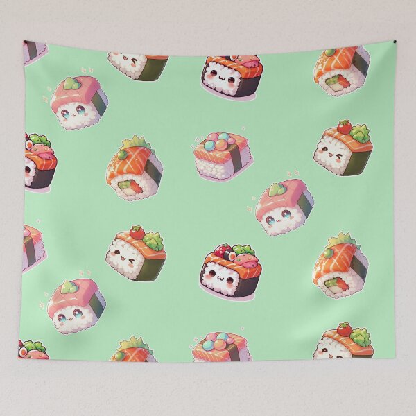 Item preview, Kawaii Sushi Manga Anime – Cute Chibi Japanese Food designed and sold by Sugar Wisdom .