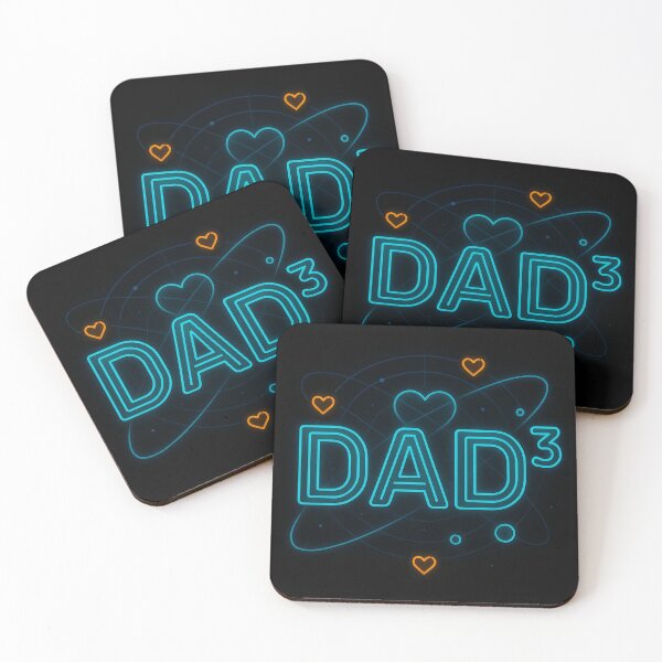 Item preview, Dad Cubed Neon Glow – Three Hearts Futuristic Space Design designed and sold by jelonkaa.
