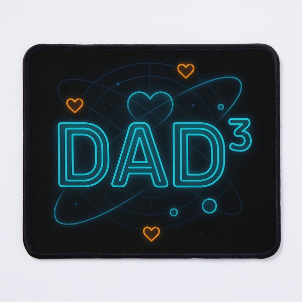 Item preview, Dad Cubed Neon Glow – Three Hearts Futuristic Space Design designed and sold by jelonkaa.