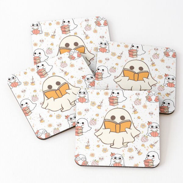 Item preview, Bookish Ghosts – Cute Reading Spirits with Whimsical Background designed and sold by Grind-Stitch.