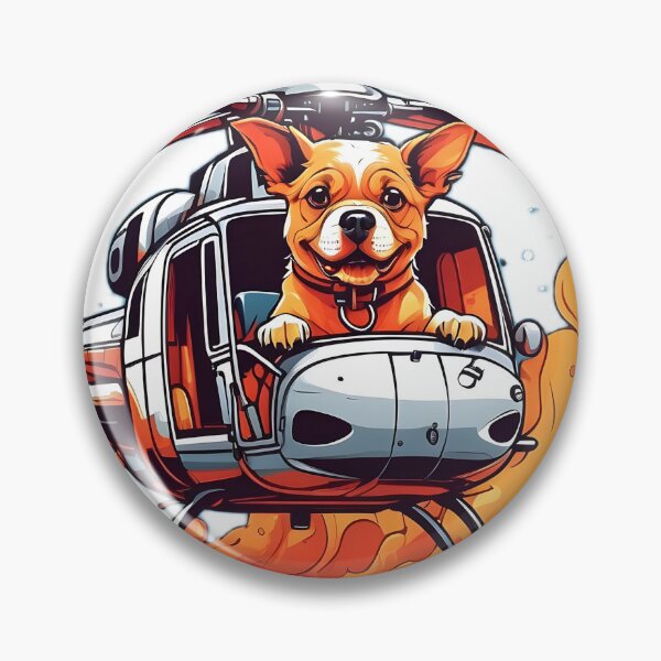 Item preview, dog in a helicopter on fire designed and sold by Karaz's Animal Kingdom.