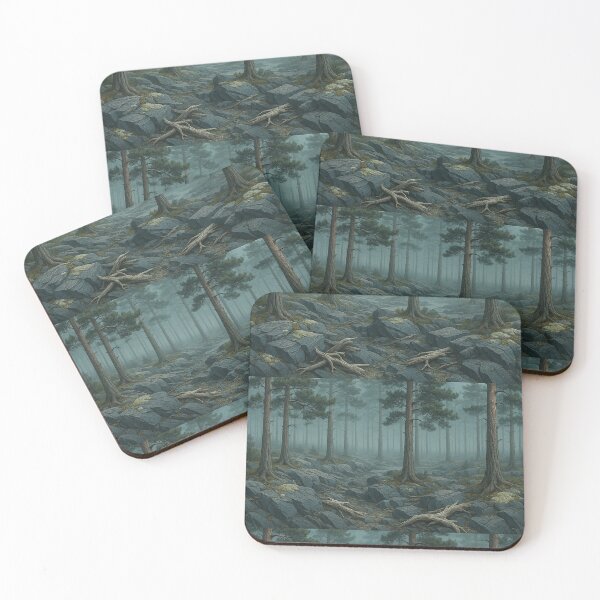 Item preview, Misty Pine Forest Landscape designed and sold by weirdfishes123.