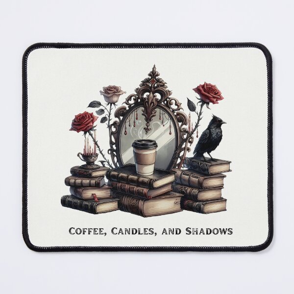 Item preview, Coffee, Candles, and Shadows | Gothic Home Decor & Vintage Book Accessories designed and sold by Compass and a Camera.