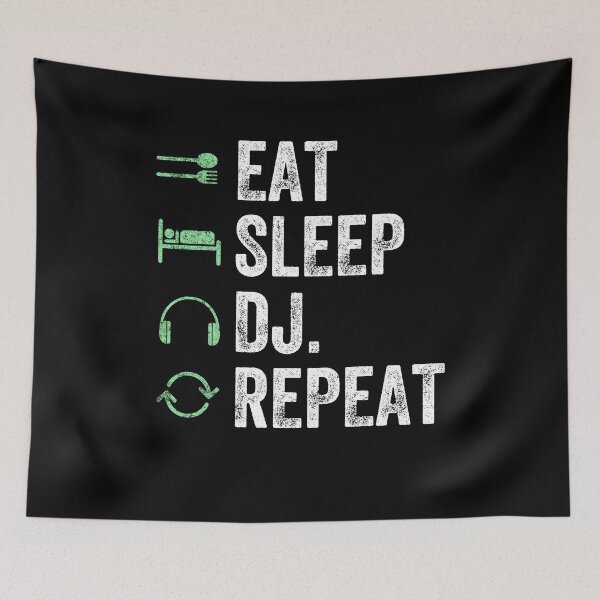 Item preview, Eat Sleep Dj Repeat - Funny DJ designed and sold by Captain Mood.