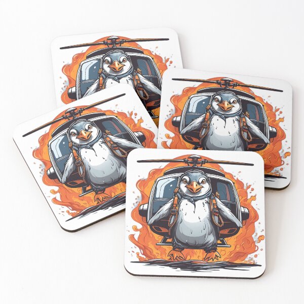 Item preview, penguin in a helicopter on fire designed and sold by Karaz's Animal Kingdom.
