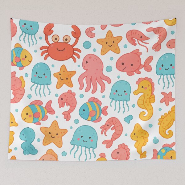 Item preview, Cute Underwater Friends – Seamless Ocean Animals Pattern for Kids designed and sold by BloomOfDesign.