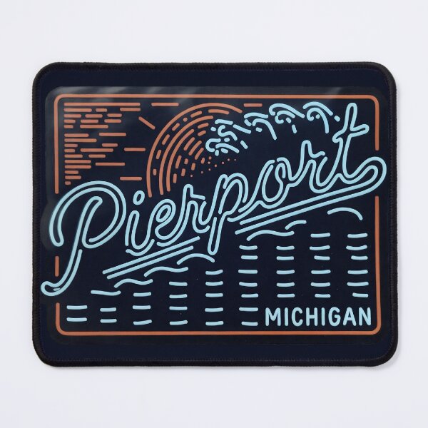 Item preview, Pierport Michigan Neon Light Sign designed and sold by TheOldMittenIllustrated.