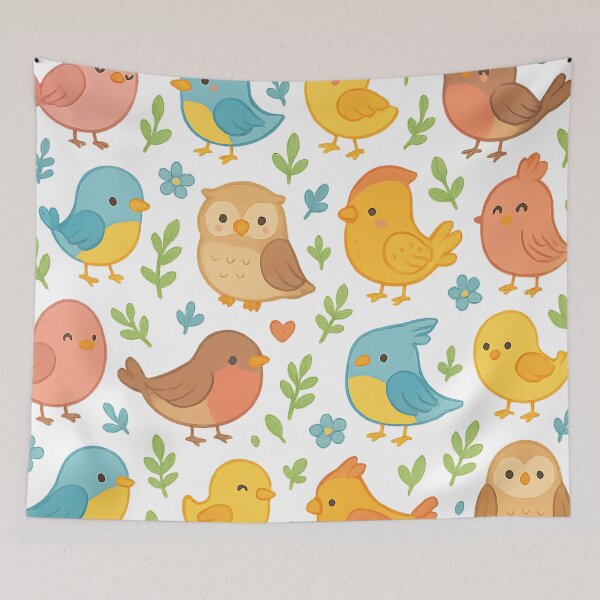 Item preview, Adorable Birds – Seamless Cartoon Bird Pattern for Kids designed and sold by BloomOfDesign.