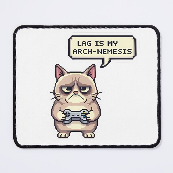 Item preview, Lag Is My Arch-Nemesis - Grumpy Pixel Cat Gamer designed and sold by FreshPrintCo.
