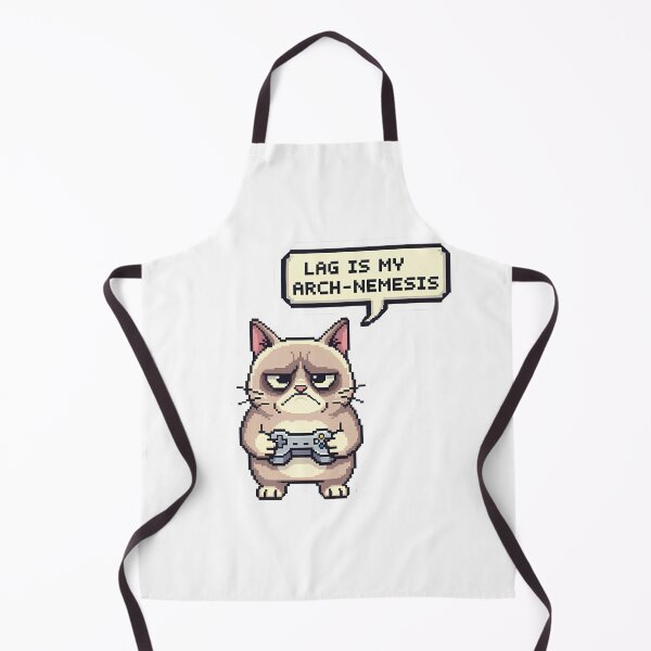 Item preview, Lag Is My Arch-Nemesis - Grumpy Pixel Cat Gamer designed and sold by FreshPrintCo.