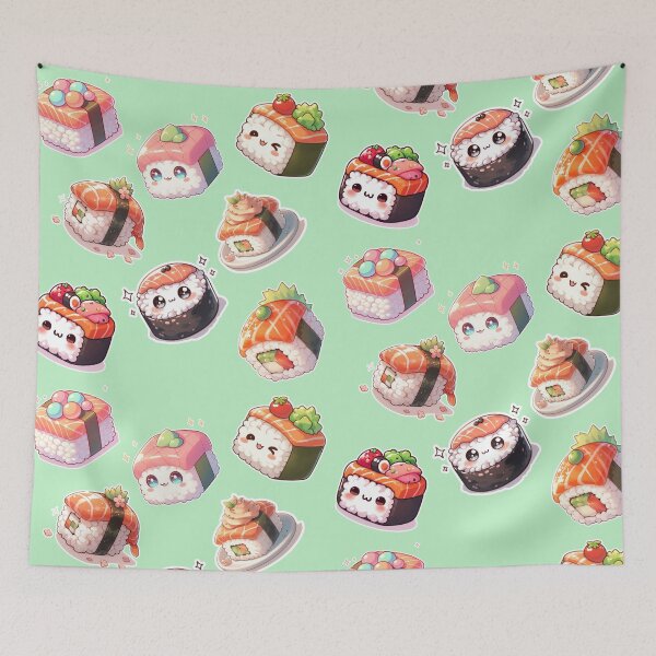 Item preview, Kawaii Sushi Manga Anime – Cute Chibi Japanese Food designed and sold by Sugar Wisdom .