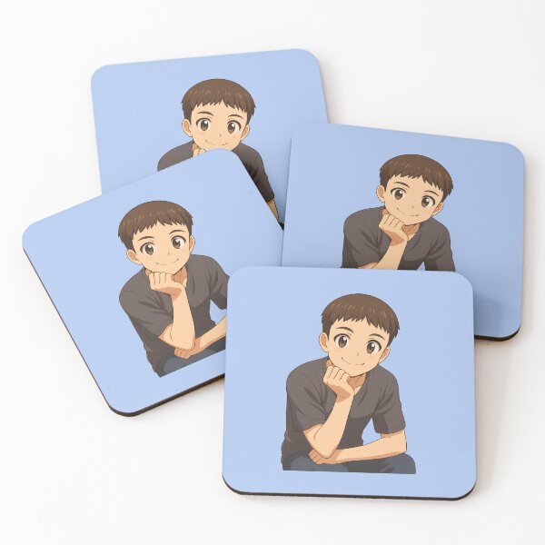 Item preview, Relaxed Anime Boy with Sweet Smile – Kawaii Portrait designed and sold by Twittlefish.