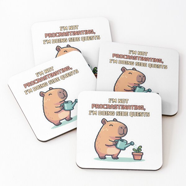 Item preview, Capybara Doing Side Quests - Funny Gamer Procrastination designed and sold by FreshPrintCo.