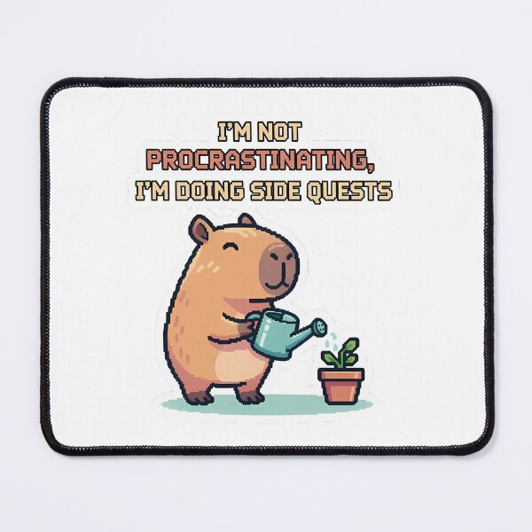 Item preview, Capybara Doing Side Quests - Funny Gamer Procrastination designed and sold by FreshPrintCo.