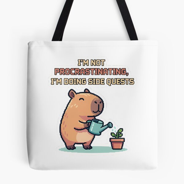 Item preview, Capybara Doing Side Quests - Funny Gamer Procrastination designed and sold by FreshPrintCo.