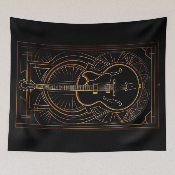 Item preview, d'angelico Art Deco Strings” Jazz Guitar Tee designed and sold by Uglyandcute.
