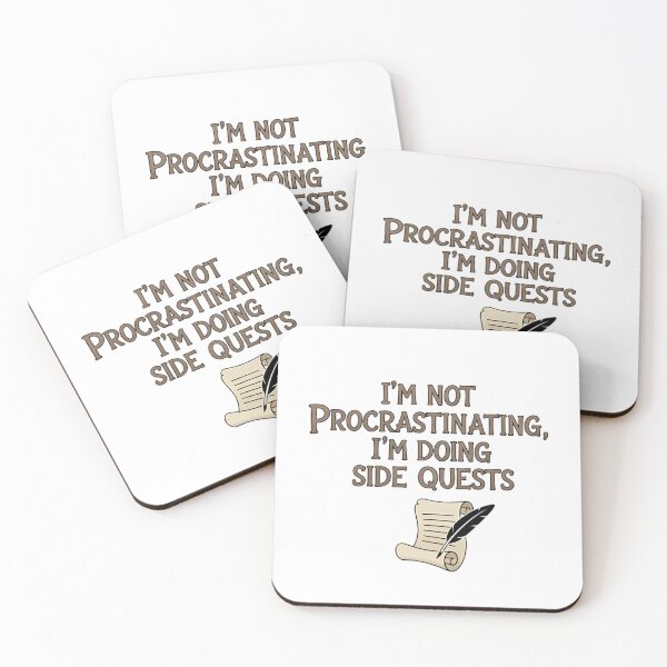 Item preview, Doing Side Quests - Funny Writer & RPG Procrastination Quote designed and sold by FreshPrintCo.
